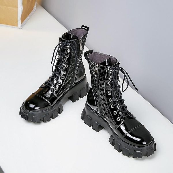 platform shoes cow leather ankle boots warm plush thick bottom fashion daily footwear with zipper arrive, Black
platform shoes cow leather ankle boots warm plush thick bottom fashion daily footwear with zipper arrive, Black