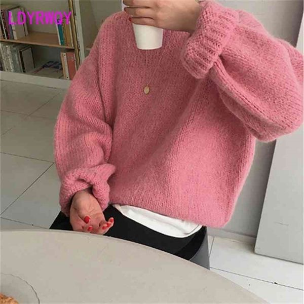 korean autumn and winter loose pink pullover sweater regular office lady solid other polyester 210603, White;black
korean autumn and winter loose pink pullover sweater regular office lady solid other polyester 210603, White;black