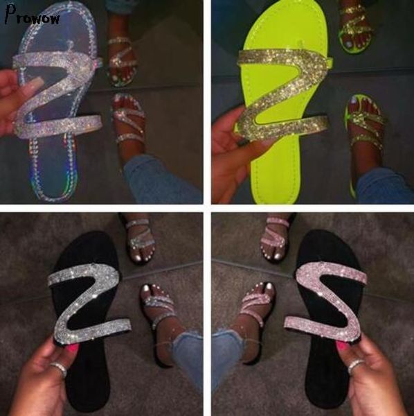 women fashion wild women's shoes rhinestone flat sandals slippers beach large size 37-41, Black
women fashion wild women's shoes rhinestone flat sandals slippers beach large size 37-41, Black