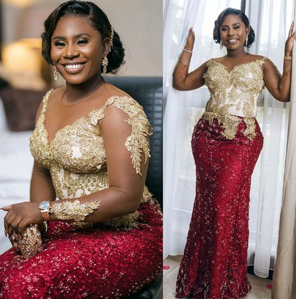 2021 plus size arabic aso ebi luxurious burgundy mermaid prom dresses lace beaded sheer neck evening formal party second reception gowns dre, Black
2021 plus size arabic aso ebi luxurious burgundy mermaid prom dresses lace beaded sheer neck evening formal party second reception gowns dre, Black