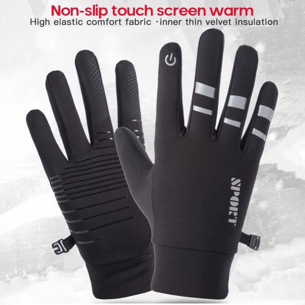 cycling gloves 1pair full fingers winter plush thermal touch screen camping hiking motorcycle sports finger, Black
cycling gloves 1pair full fingers winter plush thermal touch screen camping hiking motorcycle sports finger, Black