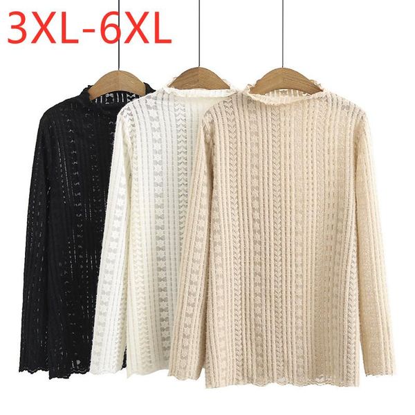 women's t-shirt 2021 ladies spring autumn plus size basic for women large long sleeve elastic black lace turtleneck 4xl 5xl 6xl, White
women's t-shirt 2021 ladies spring autumn plus size basic for women large long sleeve elastic black lace turtleneck 4xl 5xl 6xl, White