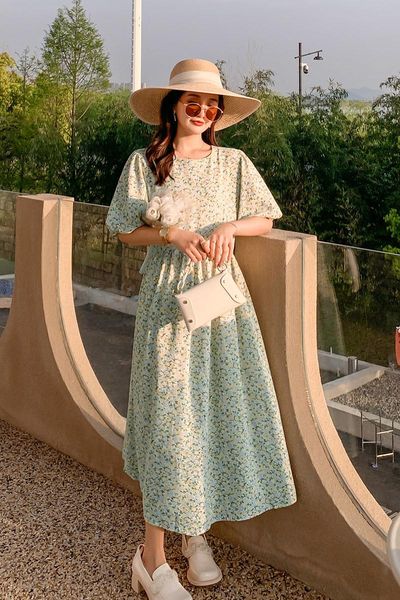 maternity dresses big yards dress for summer fashion green floral printing chiffon long loose pregnant woman beach wholesale, White
maternity dresses big yards dress for summer fashion green floral printing chiffon long loose pregnant woman beach wholesale, White