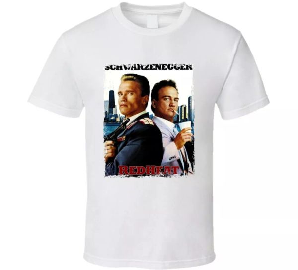 red heat swarzenegger belushi movie fan t shirt, White;black
red heat swarzenegger belushi movie fan t shirt, White;black