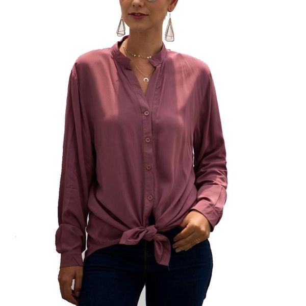 women's blouses & shirts ly autumn women v-neck back split shirt female solid color long sleeve strap do99, White
women's blouses & shirts ly autumn women v-neck back split shirt female solid color long sleeve strap do99, White