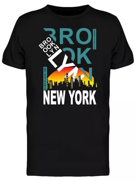 Nyc New York Brooklyn Men's Tee -Image by Shutterstock, White;black 
Nyc New York Brooklyn Men's Tee -Image by Shutterstock, White;black