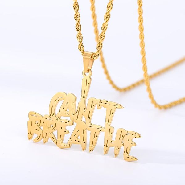 pendant necklaces hip hop i can't breathe letters necklace stainless steel inspirational massage black lives matter pendants, Silver
pendant necklaces hip hop i can't breathe letters necklace stainless steel inspirational massage black lives matter pendants, Silver