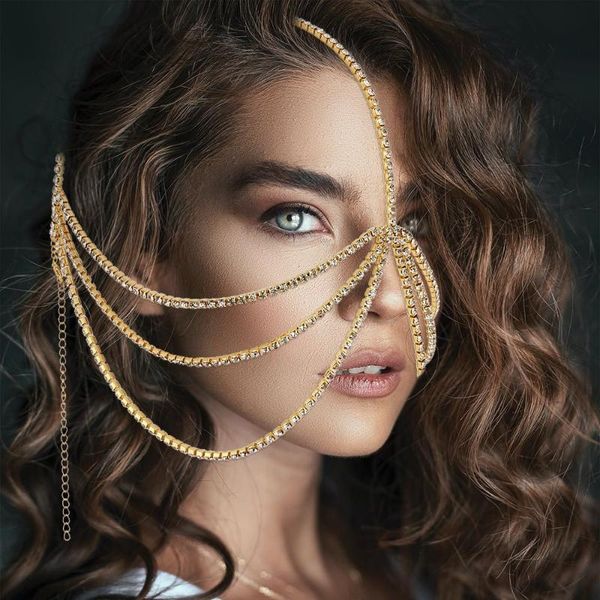 hair clips & barrettes handmade dance party women luxury rhinestone face chain multi-layers head chains crystal tassel veil, Golden;silver
hair clips & barrettes handmade dance party women luxury rhinestone face chain multi-layers head chains crystal tassel veil, Golden;silver