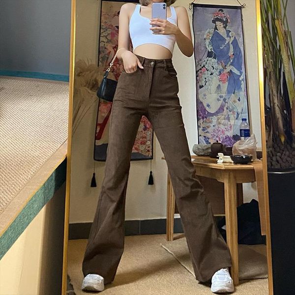 korean fashion loose casual women jean wide leg highwaist brown streetwear spring and autumn trousers, Blue
korean fashion loose casual women jean wide leg highwaist brown streetwear spring and autumn trousers, Blue