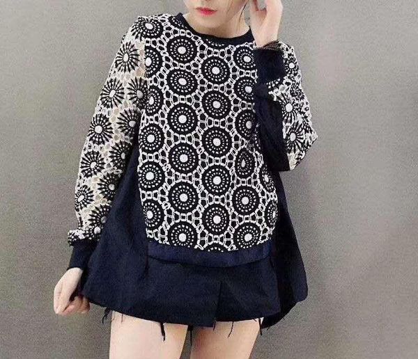 women's blouses & shirts 2021 spring fashion women o-neck crochet lace embroidery patchwork long sleeve asymmetrical white dark blue f
women's blouses & shirts 2021 spring fashion women o-neck crochet lace embroidery patchwork long sleeve asymmetrical white dark blue f