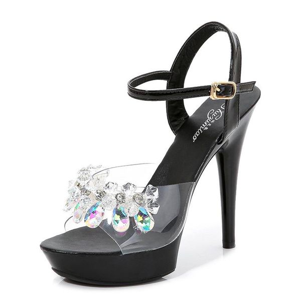 sandals women's summer fashion 13cm ultra-high heel candy crystal stiletto women high heels 678, Black
sandals women's summer fashion 13cm ultra-high heel candy crystal stiletto women high heels 678, Black