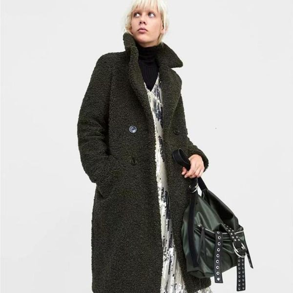 women's fur & faux winter women coat long sleeve double breasted overcoat office ladies loose thicken warm fleece outerwear l1686 lwyg, Black
women's fur & faux winter women coat long sleeve double breasted overcoat office ladies loose thicken warm fleece outerwear l1686 lwyg, Black