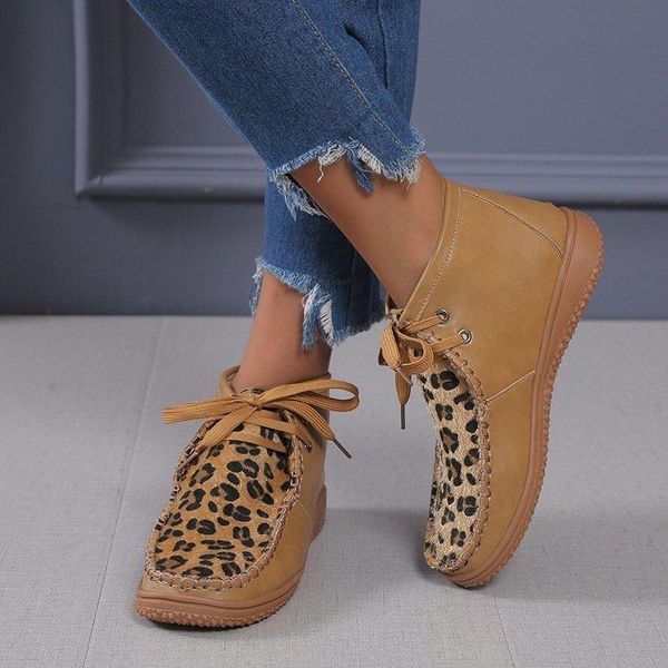 boots leopard patchwork women ankle retro pu leather platform casual ladies shoes lace up round toe plus size 35-43, Black
boots leopard patchwork women ankle retro pu leather platform casual ladies shoes lace up round toe plus size 35-43, Black