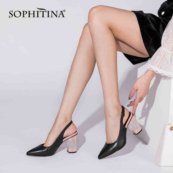 sophitina women pumps fashion sheepskin leather buckle strap shoes pointed toe transparent heels design casual lady shoes c956 210513, Black
sophitina women pumps fashion sheepskin leather buckle strap shoes pointed toe transparent heels design casual lady shoes c956 210513, Black