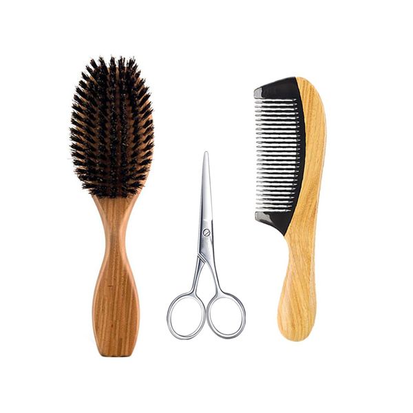 new boar bristle paddle hair brush & round handle horn wood comb hair scissors set makeup fashion styling detangling men beard & women curly, Silver
new boar bristle paddle hair brush & round handle horn wood comb hair scissors set makeup fashion styling detangling men beard & women curly, Silver