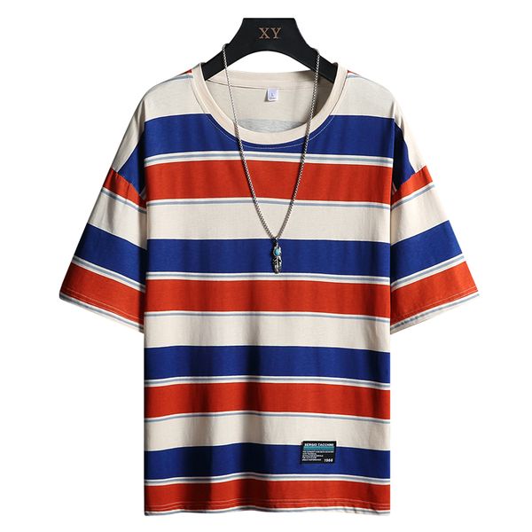 2021 new spring summer casual short t shirt men korean o neck streetwear striped ins fashion trends t shirts men, White;black
2021 new spring summer casual short t shirt men korean o neck streetwear striped ins fashion trends t shirts men, White;black