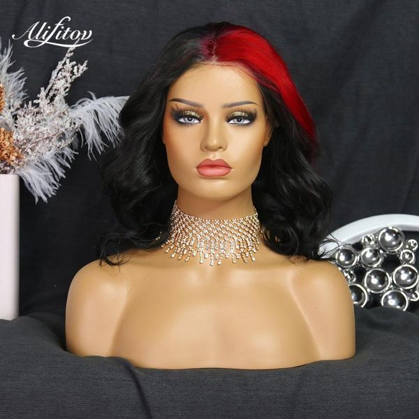 black red highlight hd lace frontal wig body wave human hair wigs pre-plucked for women, Black;brown
black red highlight hd lace frontal wig body wave human hair wigs pre-plucked for women, Black;brown