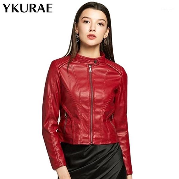 women's pu leather jacket plus size female slim fashion short autumn coat motorcycle outerwear punk coats eu fl042 & faux, Black
women's pu leather jacket plus size female slim fashion short autumn coat motorcycle outerwear punk coats eu fl042 & faux, Black