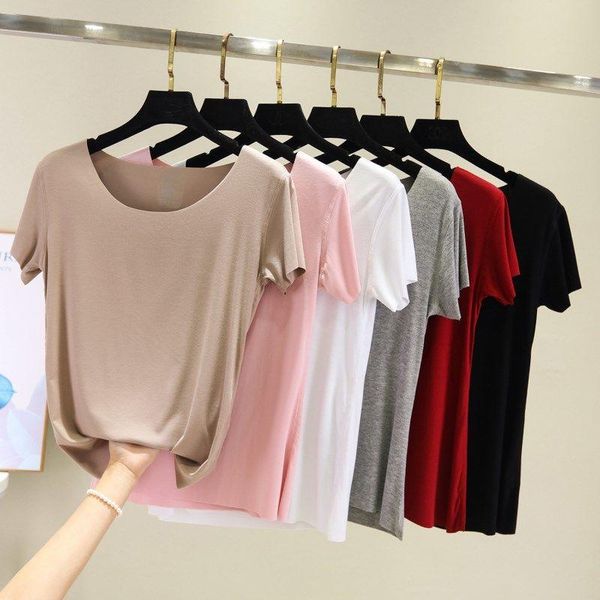 women's t-shirt 2021 summer women korean loose o neck solid color short sleeve female all match modal bottoming tee shirts s94, White
women's t-shirt 2021 summer women korean loose o neck solid color short sleeve female all match modal bottoming tee shirts s94, White