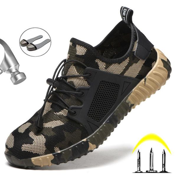 boots mens brand work shoes steel toe cap safety male camouflage puncture proof industrial light mesh sneakers, Black
boots mens brand work shoes steel toe cap safety male camouflage puncture proof industrial light mesh sneakers, Black