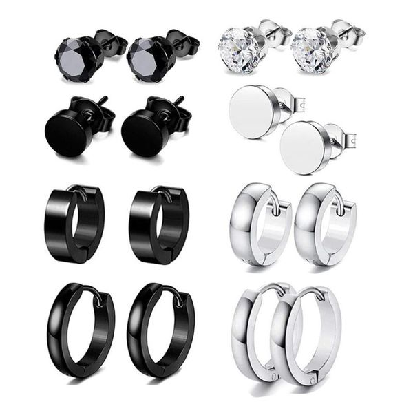 stud 8 pairs/set stainless steel punk earrings hip hop rock gothic ear studs women men decorations jewelry gifts dropship, Golden;silver
stud 8 pairs/set stainless steel punk earrings hip hop rock gothic ear studs women men decorations jewelry gifts dropship, Golden;silver