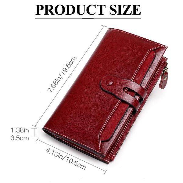 wallets genuine leather wallet women's clutch bag style retro long, Red;black
wallets genuine leather wallet women's clutch bag style retro long, Red;black