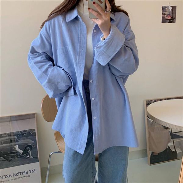 women's blouses & shirts cbafu corduroy shirt women turn down collar long sleeve loose spring summer blouse single breasted 5 colors vi, White
women's blouses & shirts cbafu corduroy shirt women turn down collar long sleeve loose spring summer blouse single breasted 5 colors vi, White