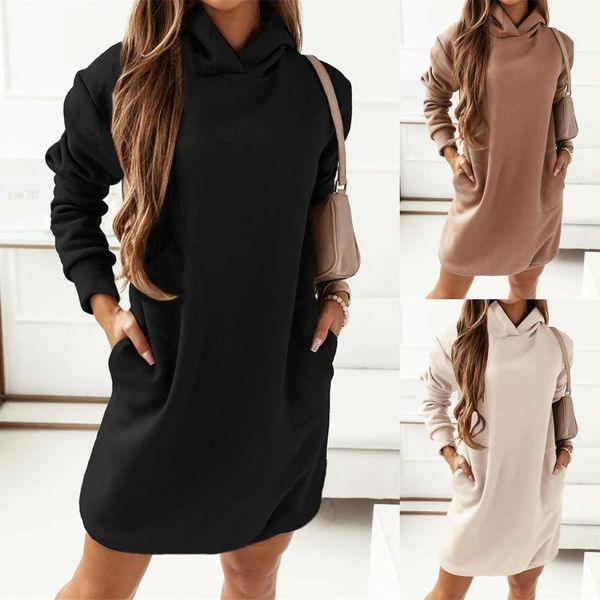 casual dresses long hoodie plain hooded elegant sweatshirt women's long-sleeved pocket pullover dress waist solid wear, Black;gray
casual dresses long hoodie plain hooded elegant sweatshirt women's long-sleeved pocket pullover dress waist solid wear, Black;gray