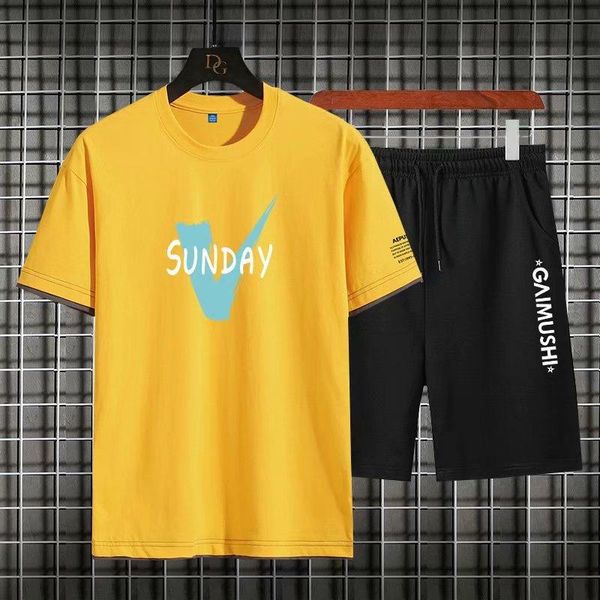 cotton two piece men's sportswear splicing short sleeve printed shorts set youth student t-shirt pants summer sweatsuit clothing tracks, Gray
cotton two piece men's sportswear splicing short sleeve printed shorts set youth student t-shirt pants summer sweatsuit clothing tracks, Gray
