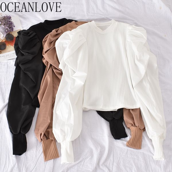 solid puff sleeve knitted blouses women spring ol fashion blusas mujer fake two pieces ins shirts 14168 210415, White
solid puff sleeve knitted blouses women spring ol fashion blusas mujer fake two pieces ins shirts 14168 210415, White