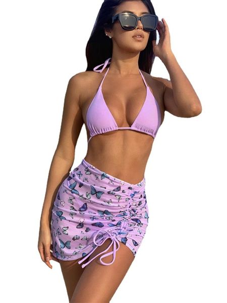 women's swimwear 5 colors bikini set 3 piece swimsuit women butterfly print halter bikinis bathing suit beach female, White;black
women's swimwear 5 colors bikini set 3 piece swimsuit women butterfly print halter bikinis bathing suit beach female, White;black