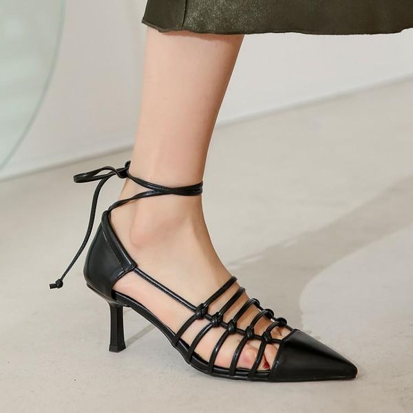 women shoes gladiator sandals high thin heels pointed toe elegant office lady daily wear hollow out rome retro genuine leather, Black
women shoes gladiator sandals high thin heels pointed toe elegant office lady daily wear hollow out rome retro genuine leather, Black