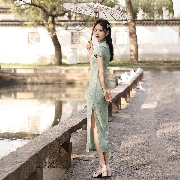 ethnic clothing improved cheongsam 2022 women's summer green chiffon young girl dress can be worn long everyday, Red
ethnic clothing improved cheongsam 2022 women's summer green chiffon young girl dress can be worn long everyday, Red
