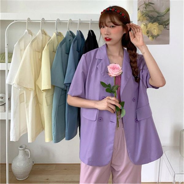 fashion summer blazer for women korean style candy color suit jacket short sleeve casual loose thin pz3473 women's suits & blazers, White;black
fashion summer blazer for women korean style candy color suit jacket short sleeve casual loose thin pz3473 women's suits & blazers, White;black