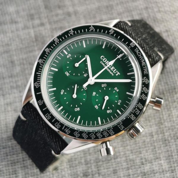 wristwatches green quartz men watch vk chronograph 24 hours 40mm steel case leather band push crown, Slivery;brown
wristwatches green quartz men watch vk chronograph 24 hours 40mm steel case leather band push crown, Slivery;brown