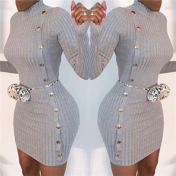 casual dresses autumn women dress skinny mini party ladies winter fashion ribbing turtleneck long sleeve single breasted, Black;gray
casual dresses autumn women dress skinny mini party ladies winter fashion ribbing turtleneck long sleeve single breasted, Black;gray