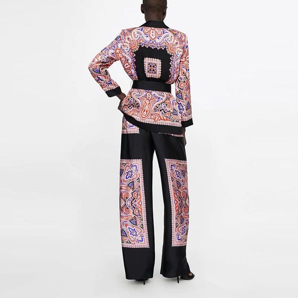 women's tracksuits women spring autumn fashion patchwork floral suit jacket with sash blouse coat elegant v neck office pants sets outf, Gray
women's tracksuits women spring autumn fashion patchwork floral suit jacket with sash blouse coat elegant v neck office pants sets outf, Gray