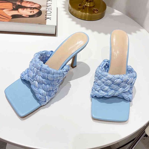 sandals handmade weave slippers women square toe thin high heels summer party shoes runway t-show slides candy colors 9v4h, Black
sandals handmade weave slippers women square toe thin high heels summer party shoes runway t-show slides candy colors 9v4h, Black