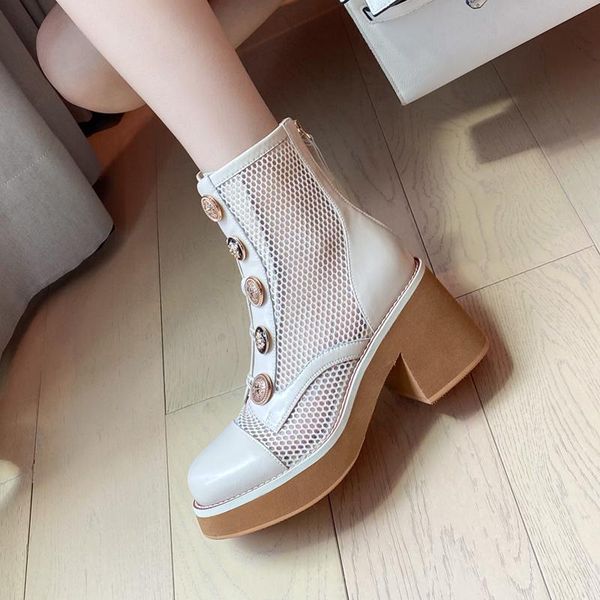 boots genuine leather women british style square heel platform hollow outs mesh summer short boot bota feminina, Black
boots genuine leather women british style square heel platform hollow outs mesh summer short boot bota feminina, Black