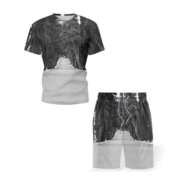 men's tracksuits 2021 fashion anime bizarre forest two-piece oversized t-shirt short sleeve + beach shorts 3d summer outdoor leisure se, Gray
men's tracksuits 2021 fashion anime bizarre forest two-piece oversized t-shirt short sleeve + beach shorts 3d summer outdoor leisure se, Gray