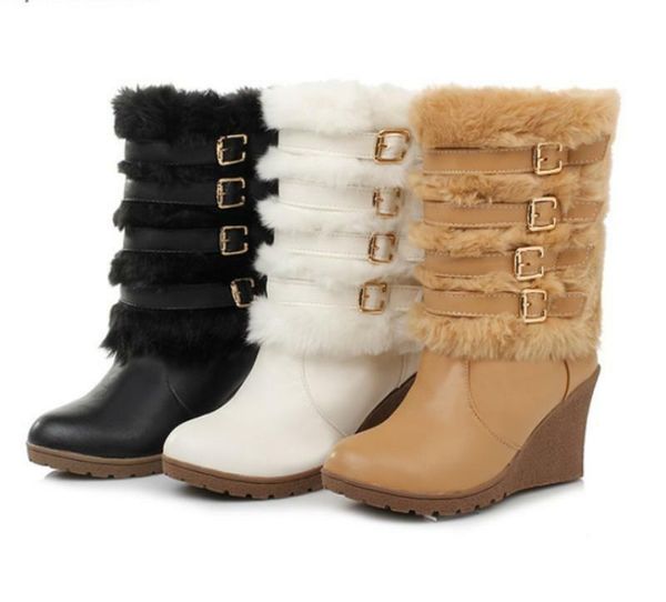 boots ladies womens white faux fur snow winter platform wedge heel mid calf boot, Black
boots ladies womens white faux fur snow winter platform wedge heel mid calf boot, Black