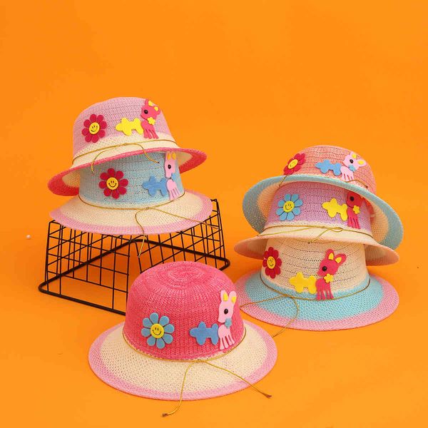 children's sunscreen cartoon ribbon men's and women's knitted travel versatile sun girl's straw hat, Yellow
children's sunscreen cartoon ribbon men's and women's knitted travel versatile sun girl's straw hat, Yellow