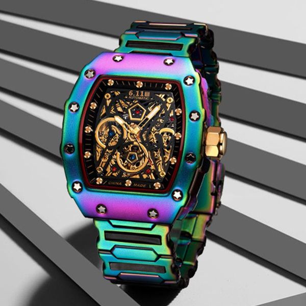 wristwatches 2021 miller same style steel belt transparent bottom automatic mechanical watch men's barrel-shaped fashion waterproof, Slivery;brown
wristwatches 2021 miller same style steel belt transparent bottom automatic mechanical watch men's barrel-shaped fashion waterproof, Slivery;brown