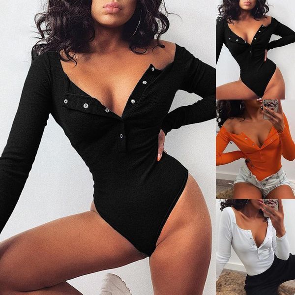 women's jumpsuits & rompers stylish women square neck long sleeve buttons ribbed bodysuit knitted slim romper homewear, Black;white
women's jumpsuits & rompers stylish women square neck long sleeve buttons ribbed bodysuit knitted slim romper homewear, Black;white