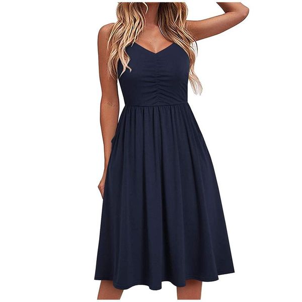 casual dresses women's summer dress v-neck pure sleeveless lace-up sling temperament knee-length loose vestidos #40, Black;gray
casual dresses women's summer dress v-neck pure sleeveless lace-up sling temperament knee-length loose vestidos #40, Black;gray