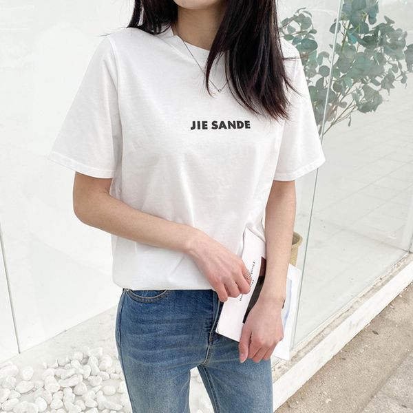 women's t-shirt round neck letter print short sleeve cotton t-shirts for women 2021 summer loose casual woman t-shirt basic, White
women's t-shirt round neck letter print short sleeve cotton t-shirts for women 2021 summer loose casual woman t-shirt basic, White