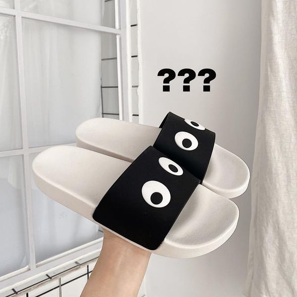women slippers 2021 summer cute eye cartoon women slides beach shoes male flat heels indoor room slippers rubber sole, Black
women slippers 2021 summer cute eye cartoon women slides beach shoes male flat heels indoor room slippers rubber sole, Black