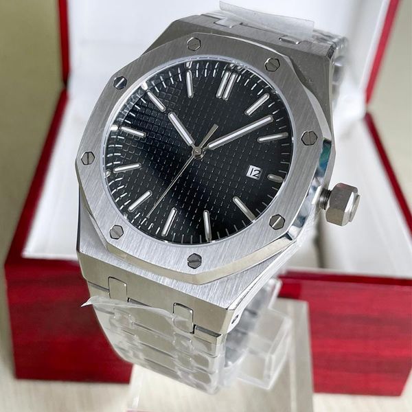 wristwatches fashion silver men's 42mm sapphire glass mechanical watch automatic date stainless steel black blue dial, Slivery;brown
wristwatches fashion silver men's 42mm sapphire glass mechanical watch automatic date stainless steel black blue dial, Slivery;brown
