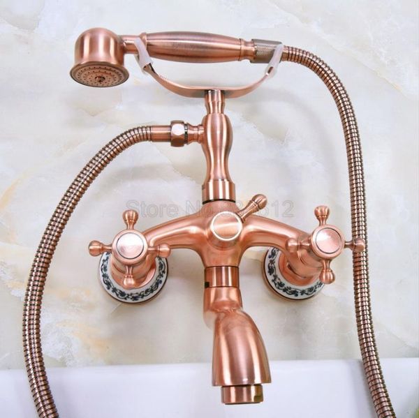 antique red copper wall mounted clawfoot bathtub faucet telephone style bath shower water mixer tap with handshower tna324 bathroom sets
antique red copper wall mounted clawfoot bathtub faucet telephone style bath shower water mixer tap with handshower tna324 bathroom sets