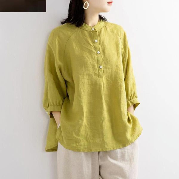 women's blouses & shirts cotton solid women oversized loose button o-neck casual all match female outwear coats, White
women's blouses & shirts cotton solid women oversized loose button o-neck casual all match female outwear coats, White